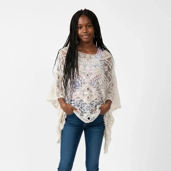 ๐ค Origami Lace Top โ Boho Multicolor | NWOT | Size 1X-2X ๐ค - Picture 1 of 6